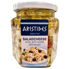 Сырные кубики Aristides салатные в масле с зеленью и оливками 300г