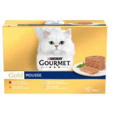 Ассорти паштетов для кошек Gourmet Gold Mousse  85 г 12шт 