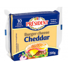 Сыр Чеддер для гамбургеров President Burger Cheese Cheddar 200г