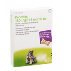 Глистогонного средства для собак Dronbits 150 мг / 144 мг / 50 мг 2 таб