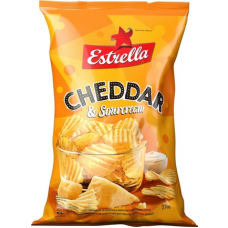 Картофельные чипсы с сыром чеддер и сметаной Estrella Cheddar&Sourcream Chips 275г