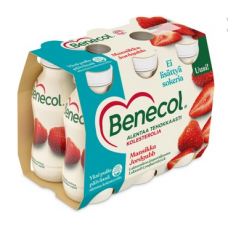 Йогуртный напиток Benecol 6X100г с клубникой без лактозы для снижения холестерина