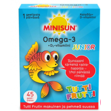 Витамины MINISUN OMEGA-3 + D3 JUNIOR TUTTI FRUTTI 120шт