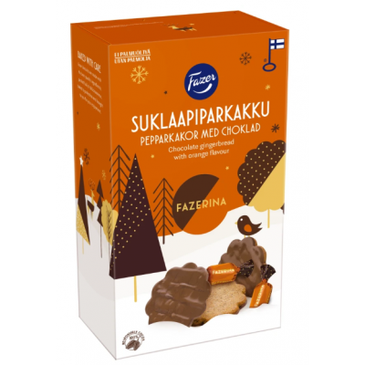 Пряники в молочном шоколаде Fazer Suklaapiparkakku 175г