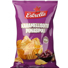 Чипсы с карамелизированным красный луком Estrella Karamellisoitu Punasipuli 275г