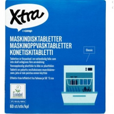 Таблетки для ПММ Xtra Konetiskitabletteja 60шт