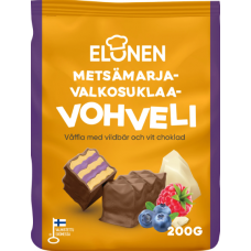 Вафли Elonen metsamarja-valkosuklaavohveli с лесными ягодами и белым шоколадом 200г