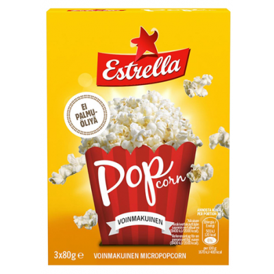 Попкорн со вкусом сливочного масла Estrella Micropopcorn 3 упаковки 240г