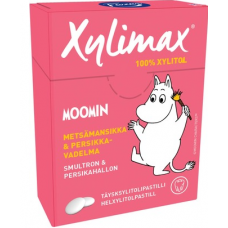  Пастилки с ксилитом Fazer Xylimax Moomin 55г из лесной клубники, персика и малины