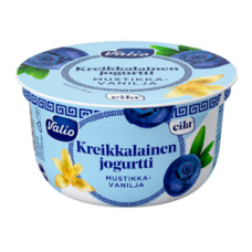 Греческий йогурт Valio kreikkalainen mustikka-vanilja 150г черника-ваниль без лактозы
