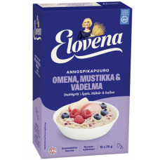Каша быстрого приготовления Elovena Omena-Mustikka-Vadelma 420г 12х35г с яблоками, черникой и малиной