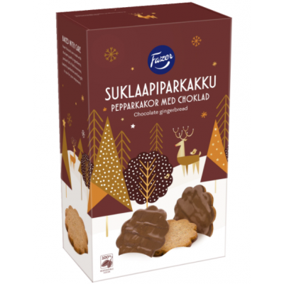 Имбирные пряники в шоколаде Fazer Suklaapiparkakku 175г