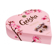 Конфеты из молочного шоколада с начинкой из фундука и нуги 38% Fazer Fazer Geisha Heart 225 г в подарочной коробке