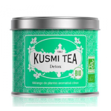 Органический мате со вкусом лимона и смеси зеленого чая Organic Detox Kusmi Tea 100г в ж/б