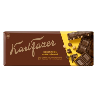 Плитка из темного шоколада и цельного фундука Karl Fazer 200 г