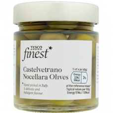Зеленые оливки с косточкой Tesco Finest 200/120 г