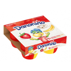 Фруктовый творог со вкусом клубники и банана Danone Danonino 4x95г