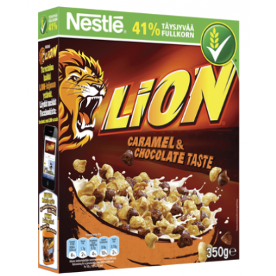 Хлопья Nestle Lion 350г со вкусом шоколада и ириски