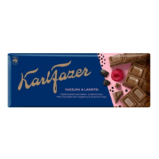 Плиточный шоколад с малиной и солодкой Karl Fazer vadelma & lakritsi 200 г