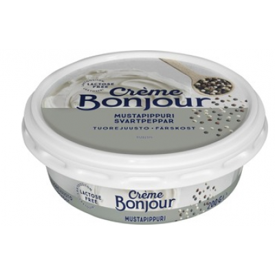 Сыр без лактозы Creme Bonjour Mustapippuri 200г с черным перцем