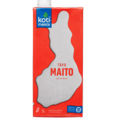 Молоко цельное низколактозное Kotimaista taysmaito 3,5% 1л UHT