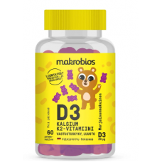 Жевательные витамины для детей Macrobios Plush D3 + Ca + K2 60 шт