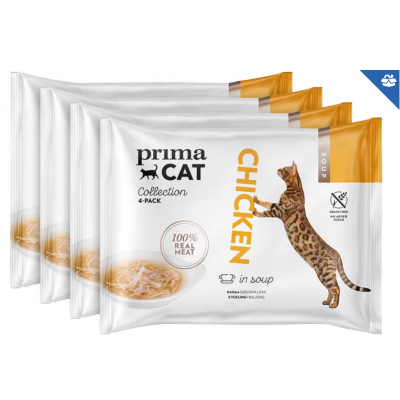 Влажный корм с куриным бульоном PrimaCat Soup 40 г 16 шт для кошек