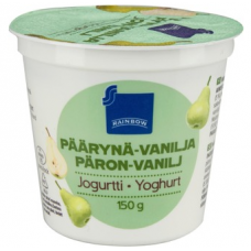 Йогурт Rainbow paaryna-vanilja jogurtti 150г груша ваниль 
