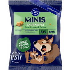 Овсяные чипсы с чесноком Fazer for Minis Miit Sour Cream&Onion 150г Gnis Kaurasips