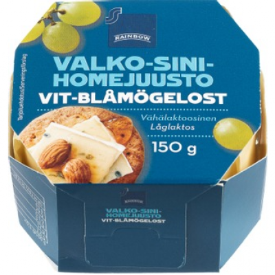 Сыр Rainbow Valko-Sinihomejuusto 150г с белой и голубой плесенью