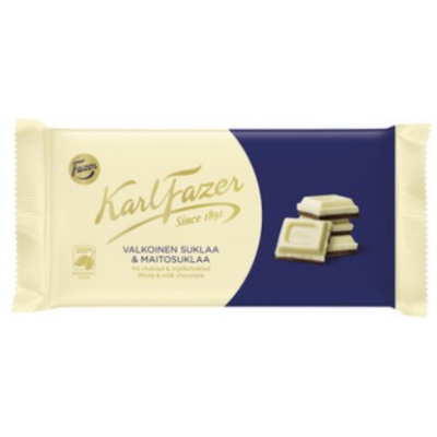 Плитка белого и молочного шоколада Karl Fazer 131 г