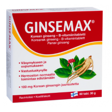 Витамины Женьшень + витамин B Ginsemax 60шт