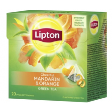 Ароматизированный зеленый чай Lipton Mandarin Orange Pyramidi 20шт в пакетиках