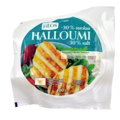 Сыр халлуми Filos Halloumi -30% 200г с пониженным содержанием соли 