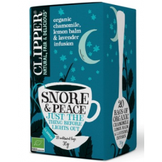 Органический чай Clipper Snore & Peace. Luomu Yrttihauduke, Sisaltaa Kamomillaa, Sitruunamelissaa Ja Laventelia 30г/ 20шт