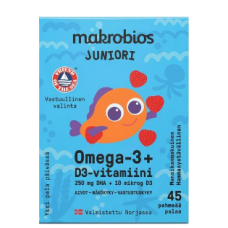 Витамины жевательные рыбки Makrobios Juniori Omega-3 + D3-vitamiini 45шт